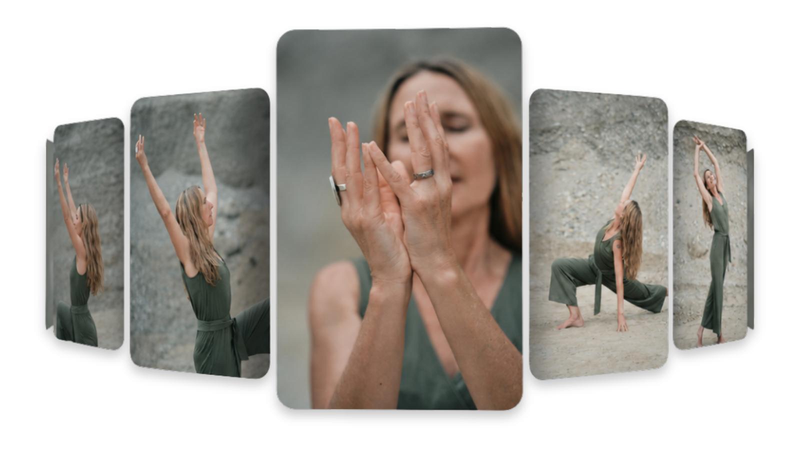Andrea Rainer in Bewegung in einem lichtdurchfluteten Holzstudio